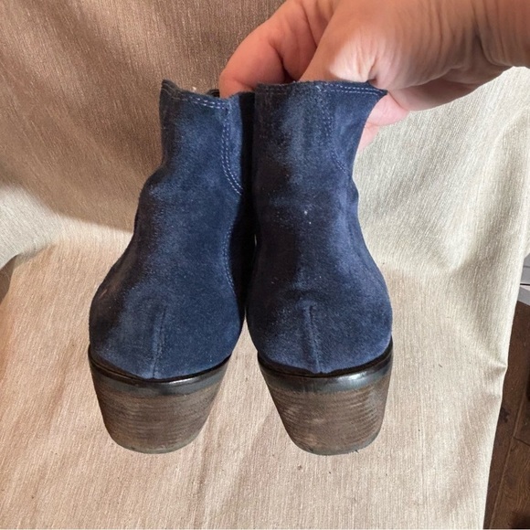 COLE HAAN Sz 10.5B Grand øs Suede Pull On Stacked Heel Almond Toe Ankle Boots - Picture 7 of 11